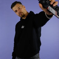 Qima Classic Logo Hoodie (Deep Black) - Priba Printworks